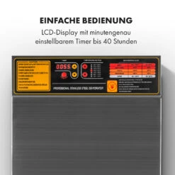 Fruit Jerky Steel 10 Dörrautomat 10 Etagen 1000 W Fläche: 1,5 M² Timer -Haushaltsgeräte Rabatte 10028437 de 0003 logo