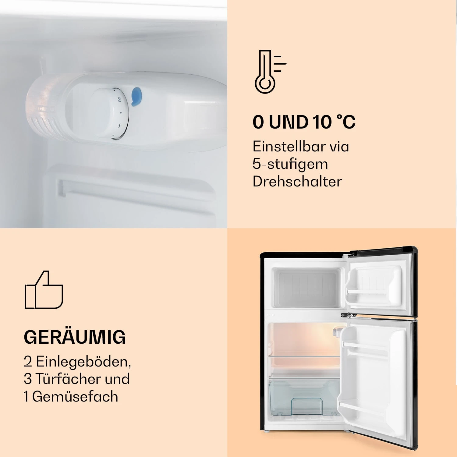 Monroe Kühl- & Gefrierkombination 61/24 Liter 0 - 10 °C 70 Watt 4 Monroe Kühl- & Gefrierkombination 61/24 Liter 0 - 10 °C 70 Watt – Bild 4