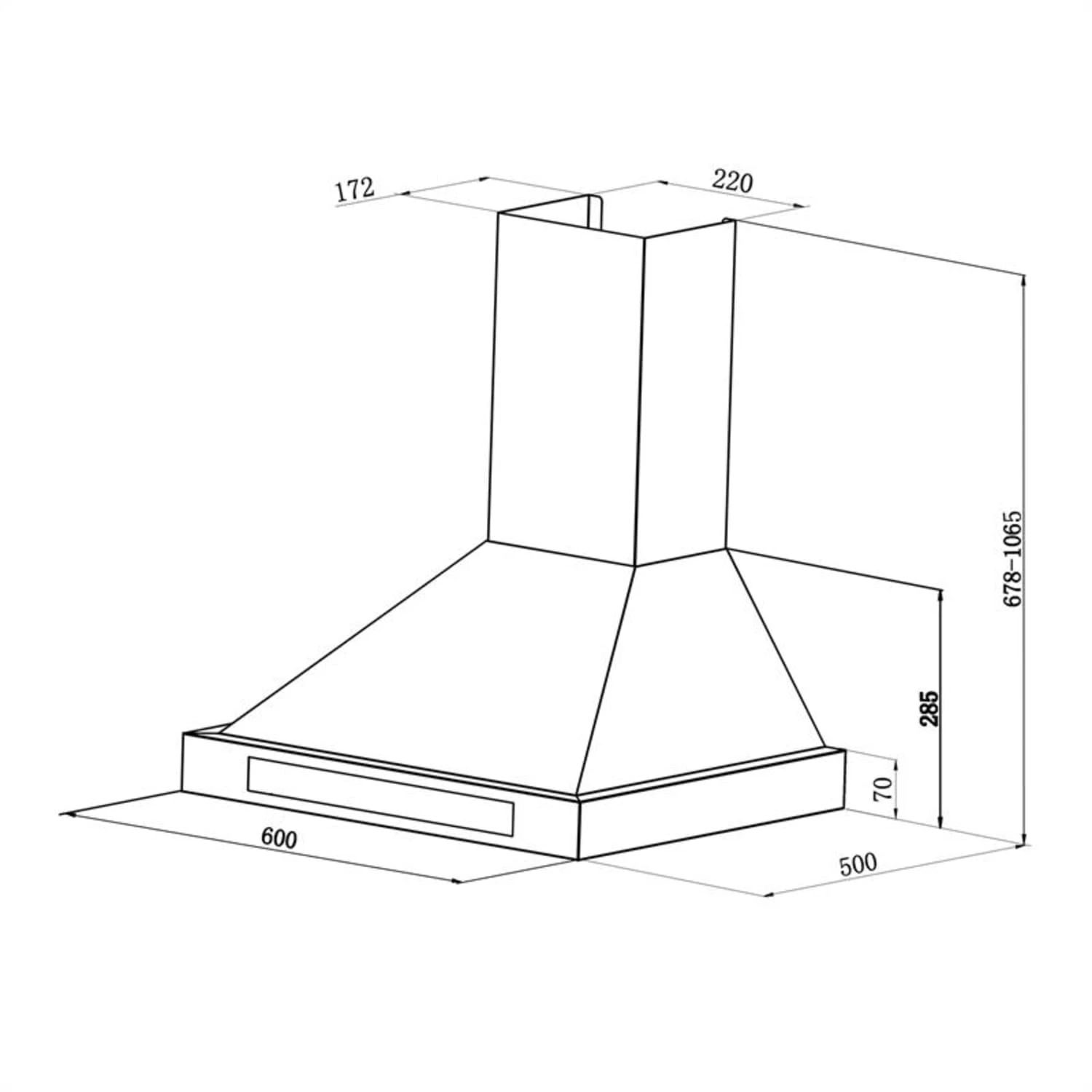 Zelda Dunstabzugshaube Edelstahl 60cm Wandanbau 620 M³/h Touch Timer – Bild 6