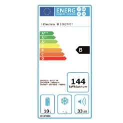 Frosty Mini-Kühlschrank 10 Liter 65W Klasse B Schwarz -Haushaltsgeräte Rabatte 10029407 energy label