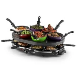 Woklette Tischgrill Raclette Wokset 1200 W 8 Personen Antihaft -Haushaltsgeräte Rabatte 10030539 yy 0005 front oneConcept Woklette Tischgrill Raclette Wok 1200W