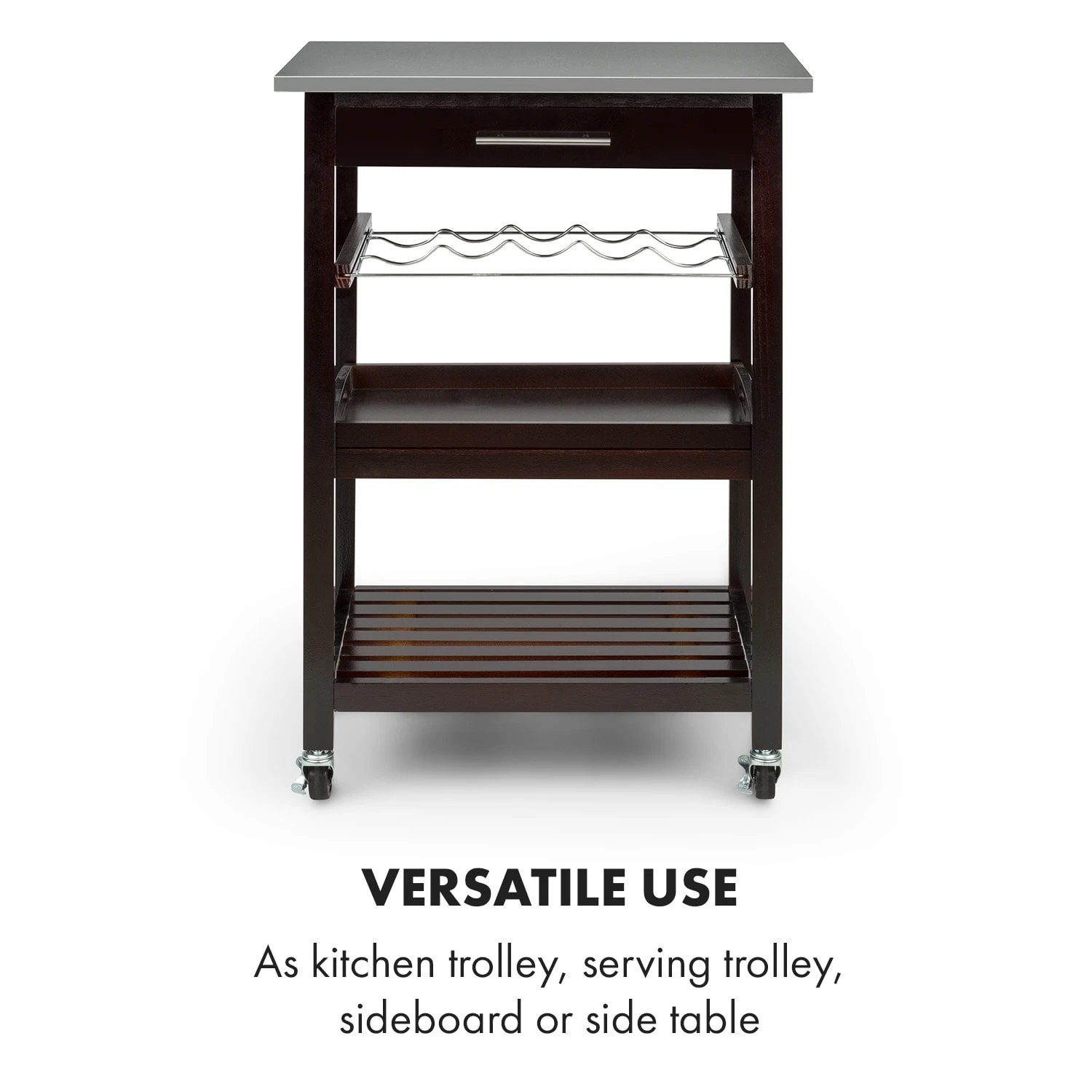 Vermont Servierwagen Küchenwagen 5 Etagen Holz Edelstahl Mobil 3 Vermont Servierwagen Küchenwagen 5 Etagen Holz Edelstahl Mobil – Bild 3