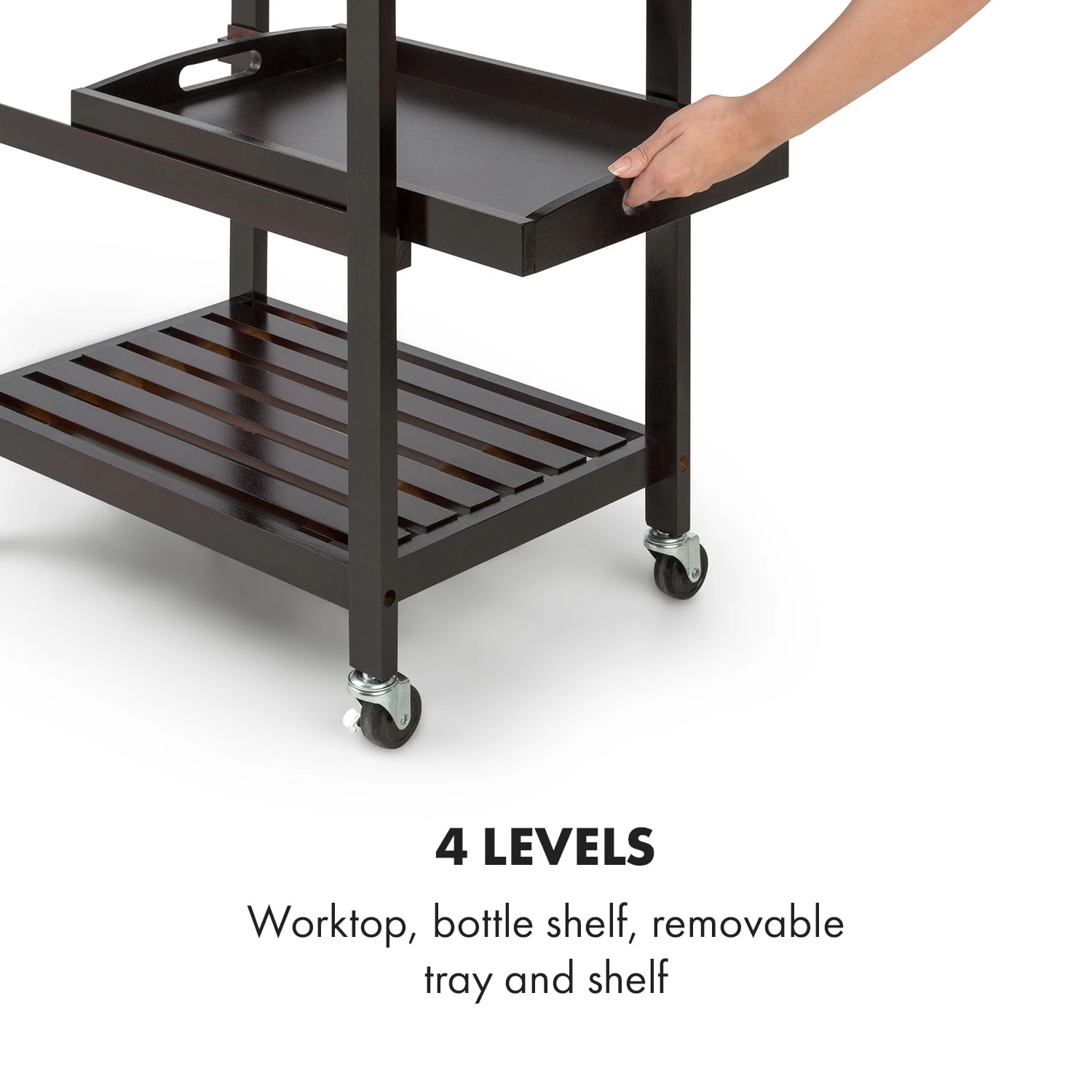 Vermont Servierwagen Küchenwagen 5 Etagen Holz Edelstahl Mobil 5 Vermont Servierwagen Küchenwagen 5 Etagen Holz Edelstahl Mobil – Bild 5