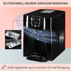 Ice Volcano 2G Eismaschine LED 12kg Je 24h 2l 6-12min Schwarz -Haushaltsgeräte Rabatte 10030844 DE 0005 usp