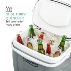 Picknicker Trolley Music Cooler 36l Trolley-Kühlbox BT-Lautsprecher -Haushaltsgeräte Rabatte 10031527 yy 0003 logo auna Picknicker Trolley Music Cooler Kuehlbox grau reedit