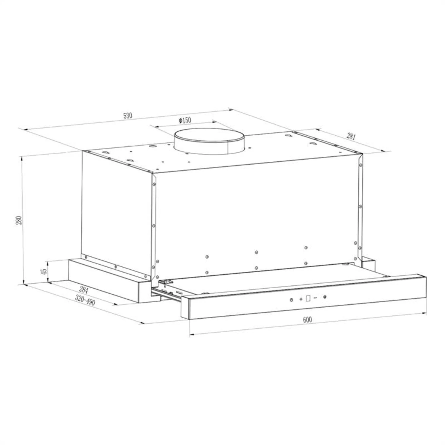 Vinea Unterbau-Dunstabzugshaube Flachschirmhaube 60cm Schwarz 6 Vinea Unterbau-Dunstabzugshaube Flachschirmhaube 60cm Schwarz – Bild 6