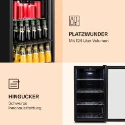Beersafe 4XL Kühlschrank 124 Liter 4 Böden Panoramaglastür Edelstahl -Haushaltsgeräte Rabatte 10031929 de 0004 logo