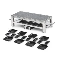 Schmelzlette Raclette 1500W Naturstein-Platte Edelstahlgehäuse -Haushaltsgeräte Rabatte 10032028 yy 0004 detail Klarstein Schmelzlette Raclette 1500W Edelstahl