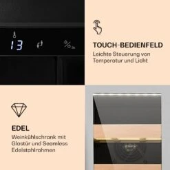 Vinovilla Smart Weinkühlschrank 50l / 20 Flaschen Glastür Edelstahl -Haushaltsgeräte Rabatte 10032037 de 0003 logo