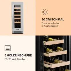 Vinovilla Smart Weinkühlschrank 50l / 20 Flaschen Glastür Edelstahl -Haushaltsgeräte Rabatte 10032037 de 0004 logo