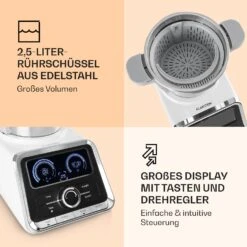 GrandPrix Küchenmaschine 500W / 1000W 2,5l Edelstahl-Rührschüssel -Haushaltsgeräte Rabatte 10032089 de 0004 logo