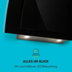 Sabia 90 Dunstabzugshaube 90cm 600m³/h LEDs 3 Leistungsstufen Schwarz -Haushaltsgeräte Rabatte 10032292 de 0005 logo