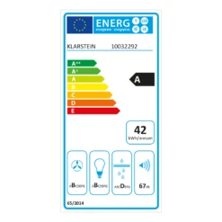 Sabia 90 Dunstabzugshaube 90cm 600m³/h LEDs 3 Leistungsstufen Schwarz -Haushaltsgeräte Rabatte 10032292 energy label