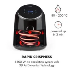 AirVital Heißluftfritteuse 1300W 2,5l CeraPlus-Antihaft Touch Schwarz -Haushaltsgeräte Rabatte 10032332 yy 0004 logo Klarstein AirVital Heissluftfritteuse 1300W schwarz reedit