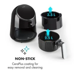 AirVital Heißluftfritteuse 1300W 2,5l CeraPlus-Antihaft Touch Schwarz -Haushaltsgeräte Rabatte 10032332 yy 0006 logo Klarstein AirVital Heissluftfritteuse 1300W schwarz