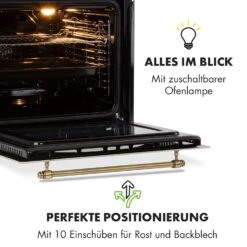 Victoria Einbaubackofen Retro-Design 9 Funktionen 50-250°C Elfenbein -Haushaltsgeräte Rabatte 10032485 de 0007 logo