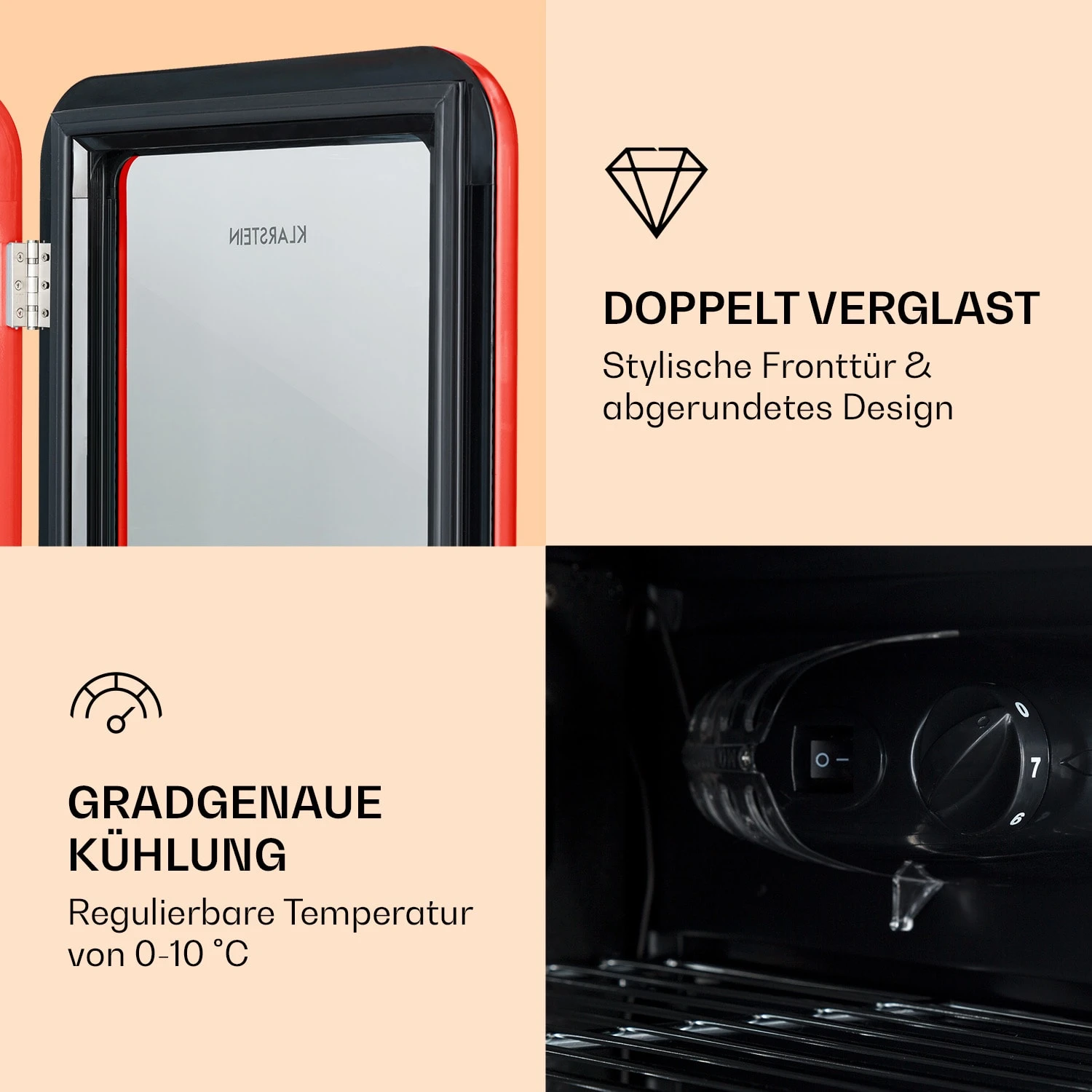 PopLife Getränkekühler Kühlschrank 0-10°C Retro-Design 4 PopLife Getränkekühler Kühlschrank 0-10°C Retro-Design – Bild 4