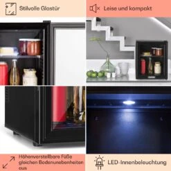 Brooklyn 32 Mini-Kühlschrank Glastür LED Ablage -Haushaltsgeräte Rabatte 10032779 DE 0005 usp