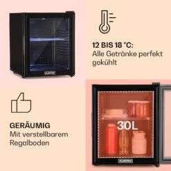Brooklyn 32 Mini-Kühlschrank Glastür LED Ablage -Haushaltsgeräte Rabatte 10032779 de 0004 usp