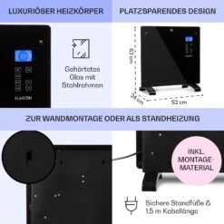 Norderney Konvektions-Heizgerät Thermostat Timer 1000W 20m² -Haushaltsgeräte Rabatte 10032787 de 0006 usp