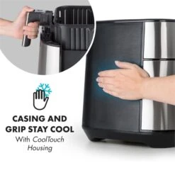 AeroVital Heißluftfritteuse 1700W 5,4 Liter Timer Edelstahl Silber -Haushaltsgeräte Rabatte 10032848 yy 0006 logo Klarstein AeroVital Heissluftfritteuse silber reedit