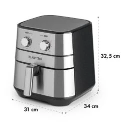 AeroVital Heißluftfritteuse 1700W 5,4 Liter Timer Edelstahl Silber -Haushaltsgeräte Rabatte 10032848 yy 0010 logo Klarstein AeroVital Heissluftfritteuse silber reedit