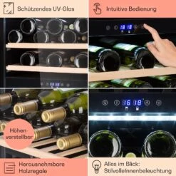 Barossa 40 Duo Weinkühlschrank 2 Zonen 41 Flaschen Glastür Touch LED -Haushaltsgeräte Rabatte 10032924 de 0005 usp