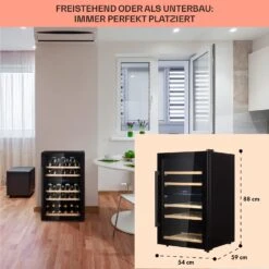 Barossa 40 Duo Weinkühlschrank 2 Zonen 41 Flaschen Glastür Touch LED -Haushaltsgeräte Rabatte 10032924 de 0006 usp