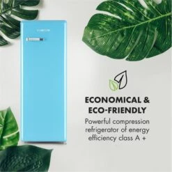 Irene XL Vollraumkühlschrank 240 Liter Retro-Design -Haushaltsgeräte Rabatte 10032979 uk 0003 logo freezer blue