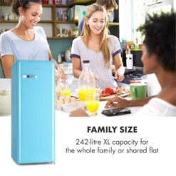 Irene XL Vollraumkühlschrank 240 Liter Retro-Design -Haushaltsgeräte Rabatte 10032979 uk 0004 logo freezer blue