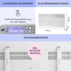 Hot Spot Slimcurve Heizgerät 80x40cm 40m² 2000W 5-40°C LED IP24 Weiß -Haushaltsgeräte Rabatte 10033016 de 0006 usp