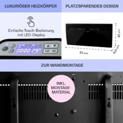 Hot Spot Slimcurve Heizgerät 80x40cm 40m² 2000W 5-40°C LED IP24 -Haushaltsgeräte Rabatte 10033017 de 0006 usp