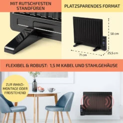 Wallander Ölradiator 600W Thermostat Ölheizung Ultraflach Schwarz -Haushaltsgeräte Rabatte 10033099 de 0006 usp
