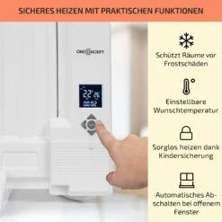 Wallander Ölradiator 1000W Thermostat Ölheizung Ultraflach Weiß -Haushaltsgeräte Rabatte 10033102 de 0004 usp
