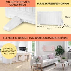 Wallander Ölradiator 1000W Thermostat Ölheizung Ultraflach Weiß -Haushaltsgeräte Rabatte 10033102 de 0006 usp