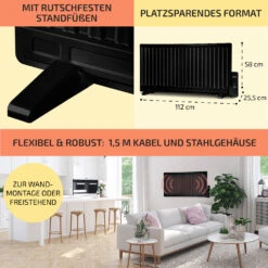 Wallander Ölradiator 1000W Thermostat Ölheizung Ultraflach Schwarz -Haushaltsgeräte Rabatte 10033103 de 0006 usp