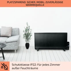 Wallander Ölradiator 1000W Thermostat Ölheizung Ultraflach Schwarz -Haushaltsgeräte Rabatte 10033103 de 0007 usp