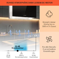 Kronleuchter L Inselabzugshaube 60cm Abluft: 590m³/h LED Touch Glas -Haushaltsgeräte Rabatte 10033106 de 0003 usp