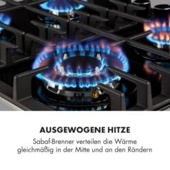 Ignito 4 Zonen Gaskochfeld 4-flammig Sabaf-Brenner Glaskeramik Schwarz -Haushaltsgeräte Rabatte 10033132 de 0003 logo