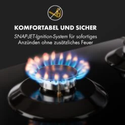 Ignito 4 Zonen Gaskochfeld 4-flammig Sabaf-Brenner Glaskeramik Schwarz -Haushaltsgeräte Rabatte 10033132 de 0005 logo