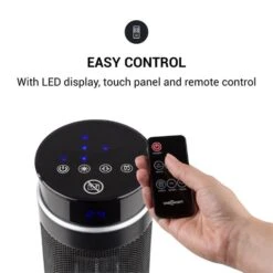 Heat Spike Turmheizgerät 1200/2200W 8h-Timer Thermostat Schwarz -Haushaltsgeräte Rabatte 10033141 yy 0004 logo oneConcept Heat Spike Turmheizgeraet schwarz