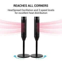 Heat Spike Turmheizgerät 1200/2200W 8h-Timer Thermostat Schwarz -Haushaltsgeräte Rabatte 10033141 yy 0005 logo oneConcept Heat Spike Turmheizgeraet schwarz