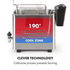 Family Fry Fritteuse 3000W Oil Drain Technology Edelstahl Silber -Haushaltsgeräte Rabatte 10033342 yy 0006 logo Klarstein Family Fry Fritteuse 3000W silber