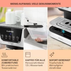 Arabica Espressomaschine 1050W 15 Bar 1,5l Touch-Bedienfeld Edelstahl -Haushaltsgeräte Rabatte 10033729 de 0006 usp