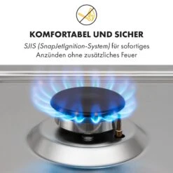 Ignito 5 Zonen Gaskochfeld 5-flammig Sabaf-Brenner Edelstahl Silber -Haushaltsgeräte Rabatte 10034111 de 0006 logo