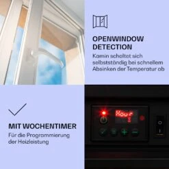 Lienz Elektrischer Kamin 1800W Steindekor Polystone Fernbedienung -Haushaltsgeräte Rabatte 10034122 de 0004 logo