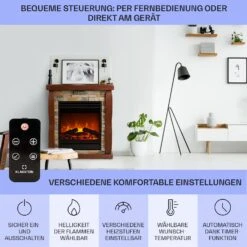 Lienz Elektrischer Kamin 1800W Steindekor Polystone Fernbedienung -Haushaltsgeräte Rabatte 10034122 de 0006 usp