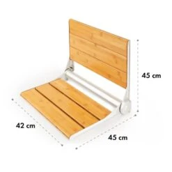 Arielle Deluxe Duschsitz Bambus Aluminium Klappbar 160 Kg Max. Holz -Haushaltsgeräte Rabatte 10034210 yy 0007 logo oneConcept Arielle Deluxe Duschsitz Bambus