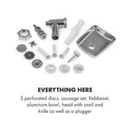 Kraftprotz Elektrischer Fleischwolf 700 W Kupfermotor Edelstahl -Haushaltsgeräte Rabatte 10034215 yy 0006 logo Klarstein Kraftprotz elektrischer Fleischwolf weiss