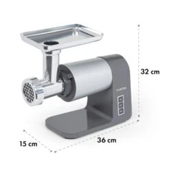 Mett Max Elektrischer Fleischwolf 600W Kupfermotor Aluminium -Haushaltsgeräte Rabatte 10034244 yy 0008 logo Klarstein Mett Max elektrischer Fleischwolf grau